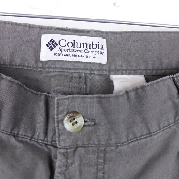 Columbia VTG Y2K Convertible Cargo Pants Mens 36X30 Olive Green Zip Off Cotton - Picture 8 of 13